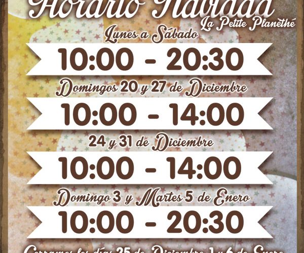 Horario Especial para Navidad