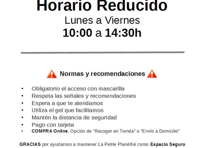 Horario Apertura Reducido