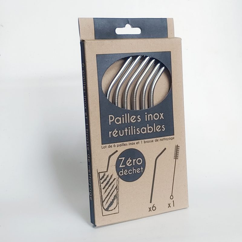 Pack 6 Pajitas Acero Inoxidable + Limpiador