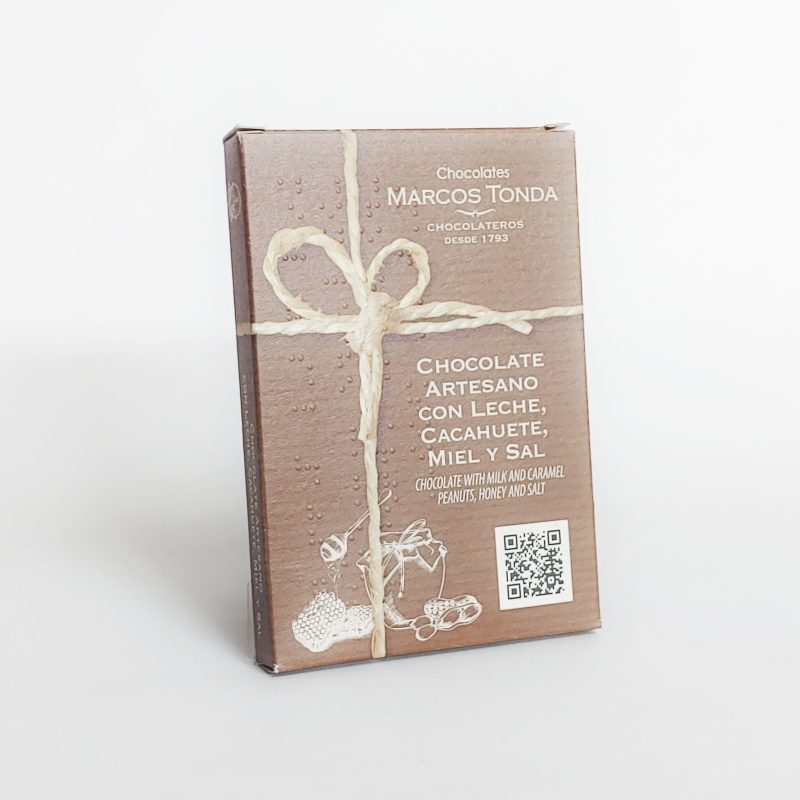 Tableta de Chocolate Artesano Cacahuete, Miel y Sal