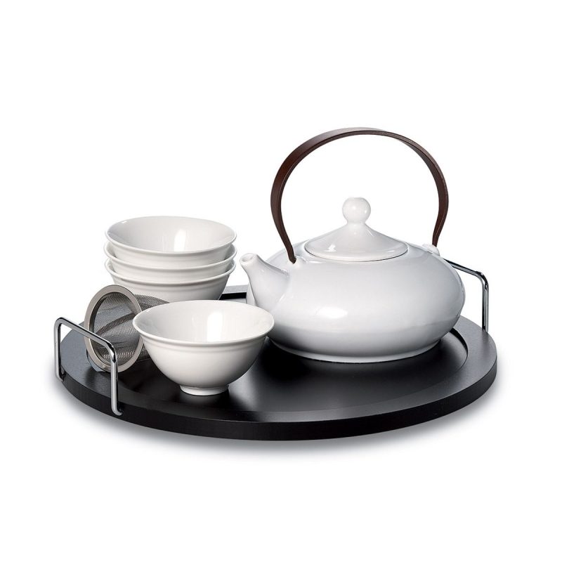 Tea Set Elea. Tetera, cuencos y bandeja.