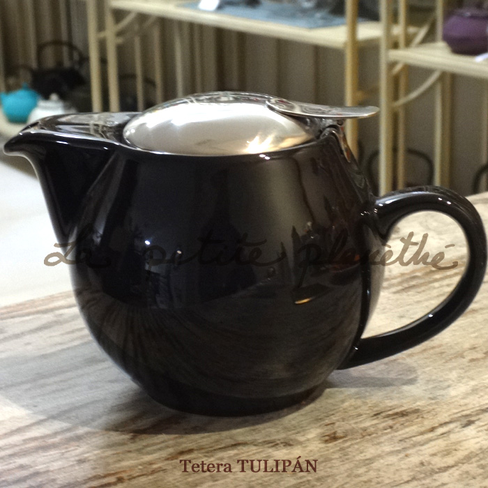 Tetera de porcelana Tulipán Negra