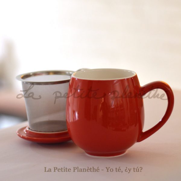 Taza con infusor Tulipán Rojo